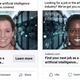 A photo of two otherwise identical ads, left featuring a white women, right featuring a black woman.